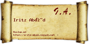 Iritz Abád névjegykártya